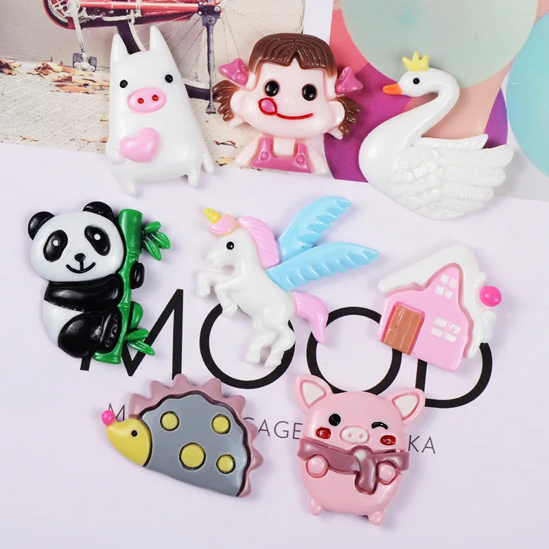 

2PCS Cartoon Swan Elephant Polymer Slime Charms Lizun Modeling Clay DIY Accesorios Box Toy For Children Slime Supplies Filler