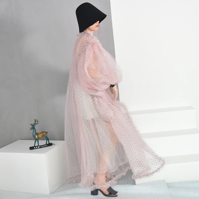 [EAM]2020 New Spring Summer V-collar Long Lantern