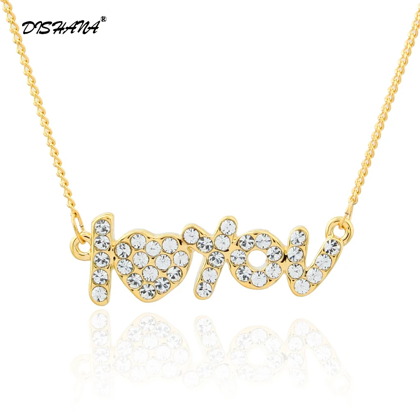 Новейшие ювелирные изделия подвеска с надписью I Love You кристаллами пожелания
