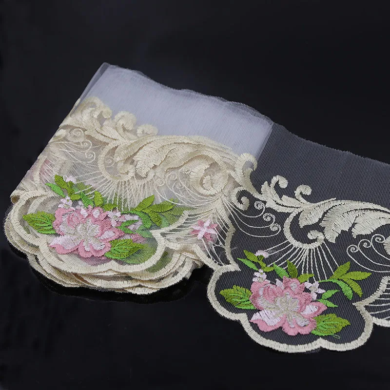 

2 Yards Handmade Lace Trim Patchwork Material White Lace Ribbon DIY Garment Sewing Accessories 18.5cm