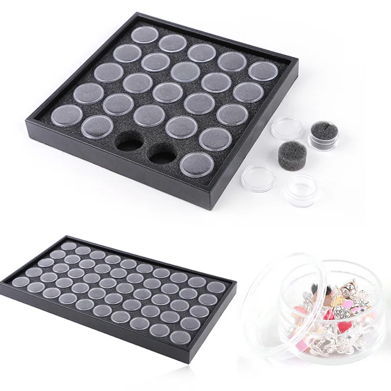 

Rhinestone Storage Jewelry Display Black Jewelry Boxes Storage Organizer Holder Container Case Powder Gems Box Plate Nail Art
