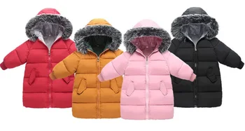 

Cold-resistant -15 plush hooded down jacket Winter boy clothes Brand warm baby girl down jacket Boutique kids winter clothes