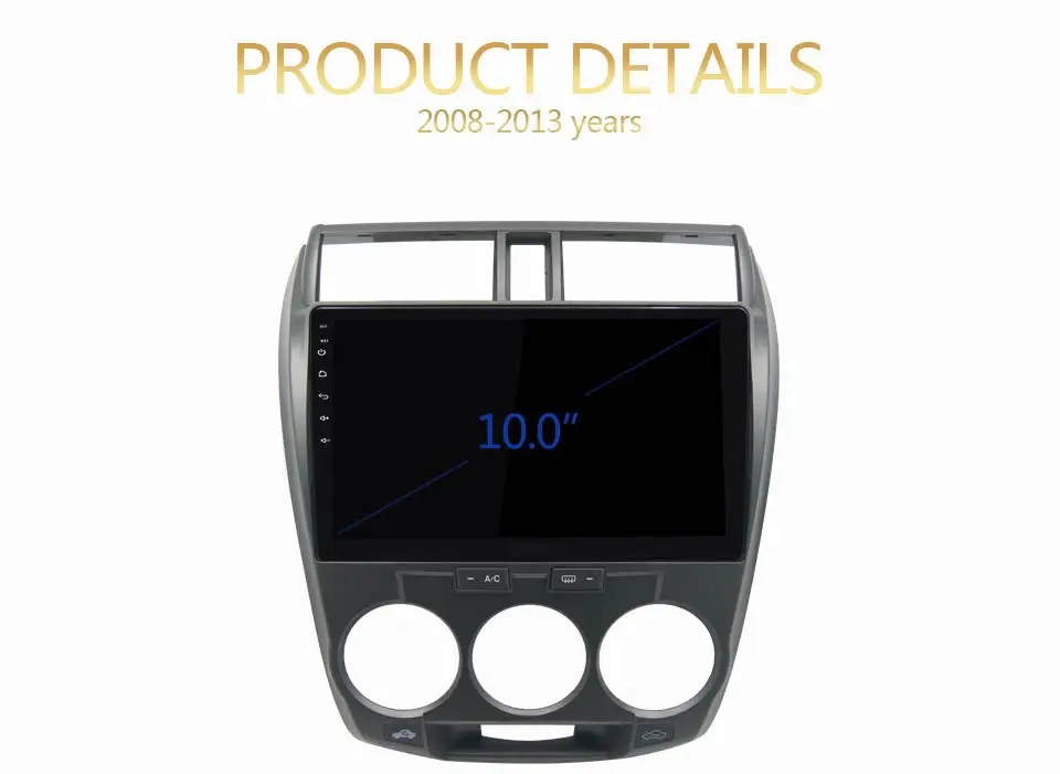 Discount Kirinavi Car Radio 10" Touch Screen 2 Din auto android for Honda City dvd audio multimedia Navigation player radio 2