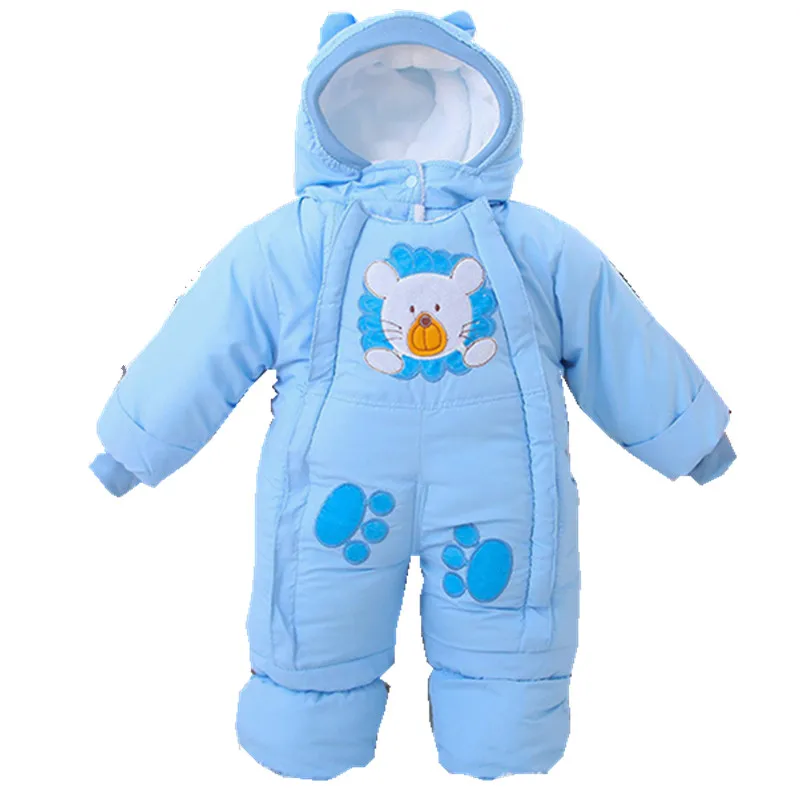 Осенне-зимние плотные комбинезоны для новорожденных, детская стеганая куртка, детские теплые флисовые комбинезоны с хлопковой подкладкой и рисунком животных