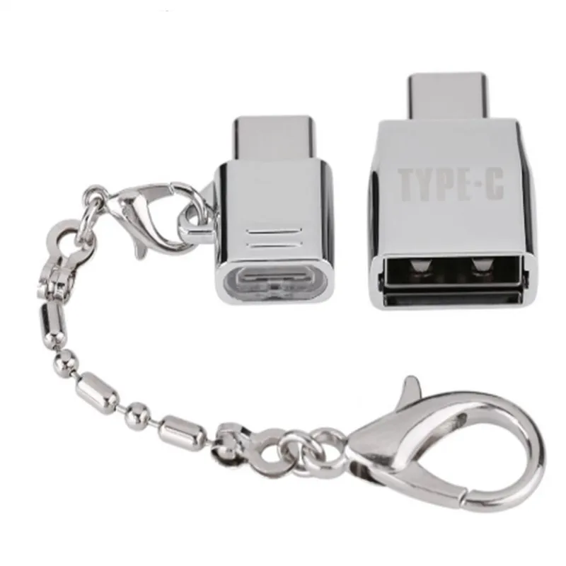

Metal Type-C Adapter Key Chain Kits Micro USB To Type C & USB To Type-C OTG Converter Data Sync Charging Adapter For Android
