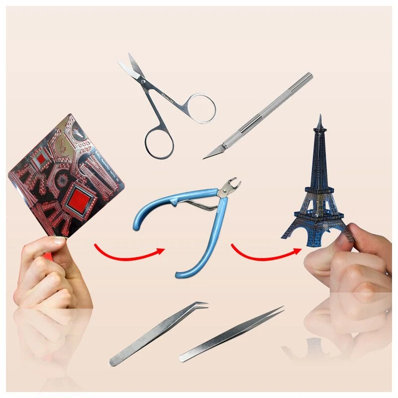

Tools for 3D Metal Puzzle Metal Knife Scissors Small Cutting Pliers Curved Tweezers 5PCS Work for 3D Metal Puzzles Free Shipping