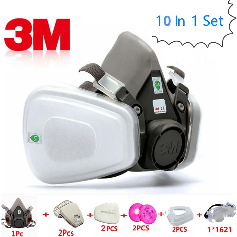 18-in-1-3M-6200-Industrial-Half-Mask-Dust-proof-Spray-Paint-Gas-Mask-Respiratory-Protection__