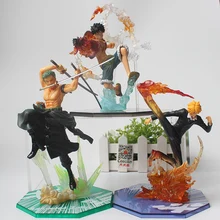 Anime ONE PIECE Coletar Estatueta Monkey D Luffy Zoro Sanji Batalha Ver. pvc Figura Modelo Brinquedos