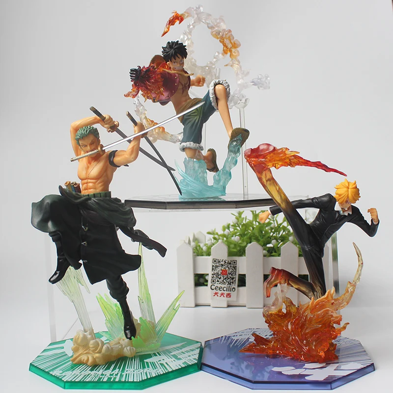Аниме цельный кусок собирать фигуру Обезьяна D Luffy Zoro Sanji Battle Ver. ПВХ Модель Фигурки