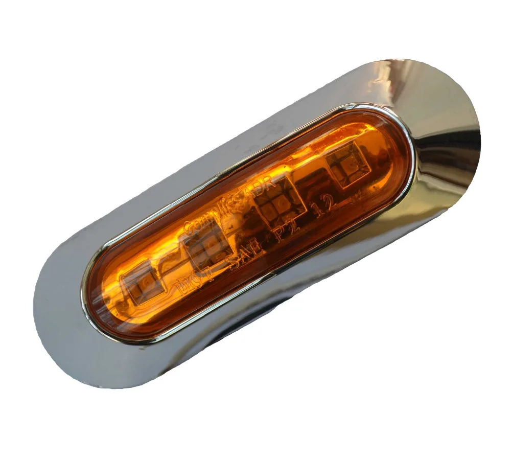 4 inches Led Truck Side Marker Clearance Light Trailer RV Marker light Chrome marker light 12