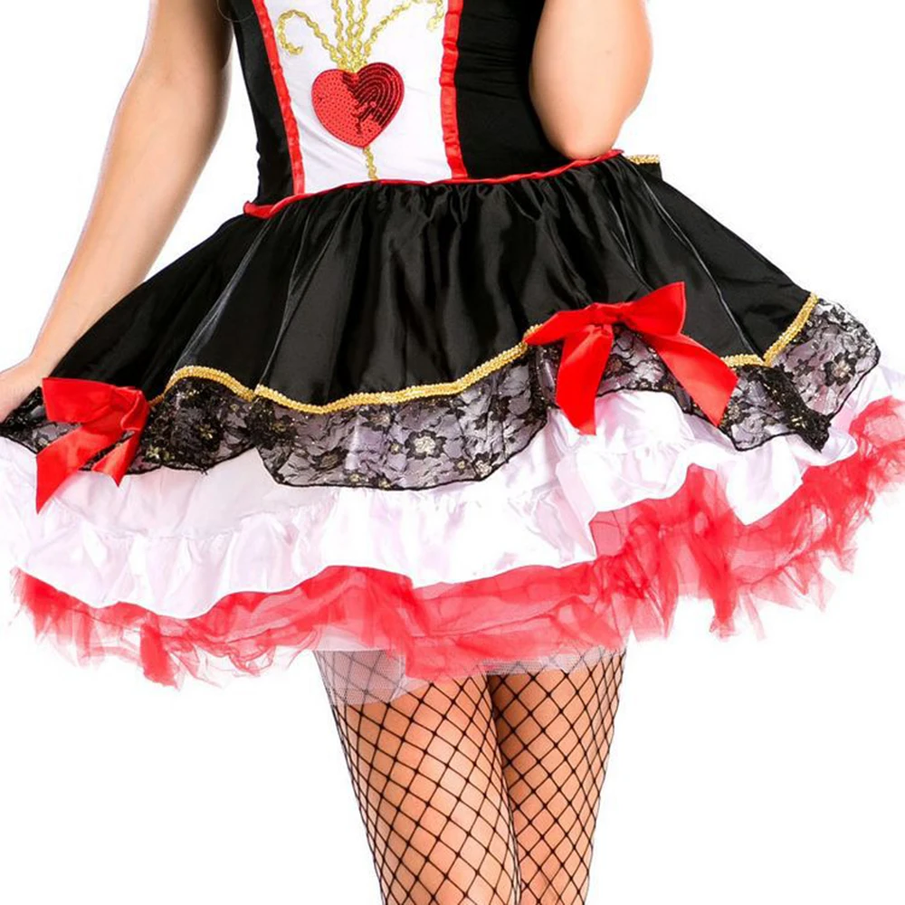 VASHEJIANG удивительные королева покера сердец костюм для взрослых на Хеллоуин костюмы для Для женщин Карнавал Сексуальные Аниме Необычные Вечерние платье наряд