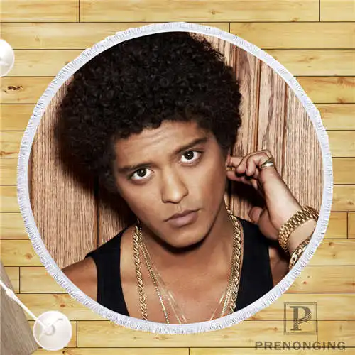 

Custom DIY Customized Microfiber Fabric Bruno-Mars Round Beach Blanket Towel Printed on Demand 150cm #19-01-28-85