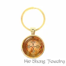 Fleur de vie porte-clés Art verre pendentif Mandala porte-clés géométrie sacrée porte-clés bijoux faits à la main pour les femmes cadeaux(China)
