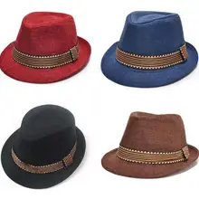 Однотонные клетчатые шляпы для мальчиков fedora для детей