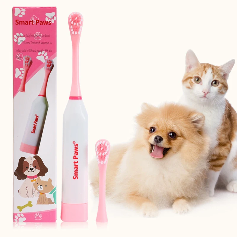 

DIDIHOU 1PC Dog Electric Toothbrush Cat Dog Soft Fur Tooth Brush With Battery Safe Prevent Dental Calculus Brushing Non-toxic