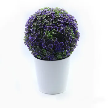 

Artificial bonsai round mini plastic plants flor artificial flowers for home decoration AFP1435 Free Shipping