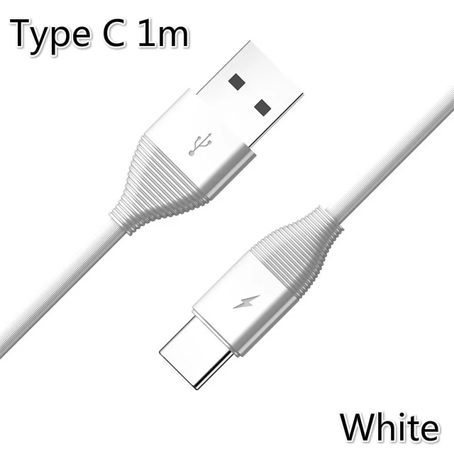 Usb type-C кабель для зарядки samsung Galaxy S10 S9 S8 Xiaomi Note 7 huawei Mate20 Usb-c type-c Быстрая зарядка дата USBC короткий шнур - Цвет: White 1m