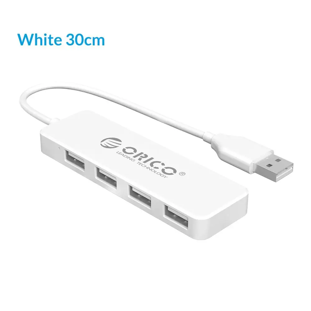 ORICO USB порт 2,0 концентратор 4 порта Высокоскоростной USB2.0 разветвитель портативный OTG адаптер концентратор Для iMac компьютер ноутбук планшет аксессуары - Цвет: Белый