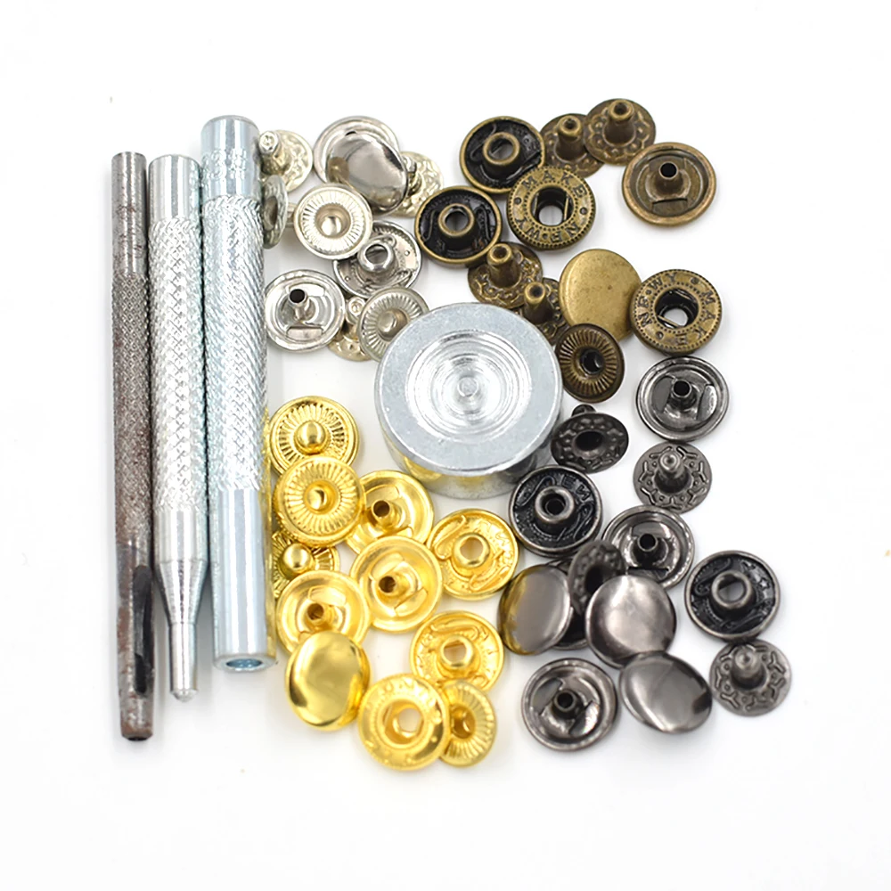 50 sets per pack.Button. rivet. Metal buckle combination.Clothing