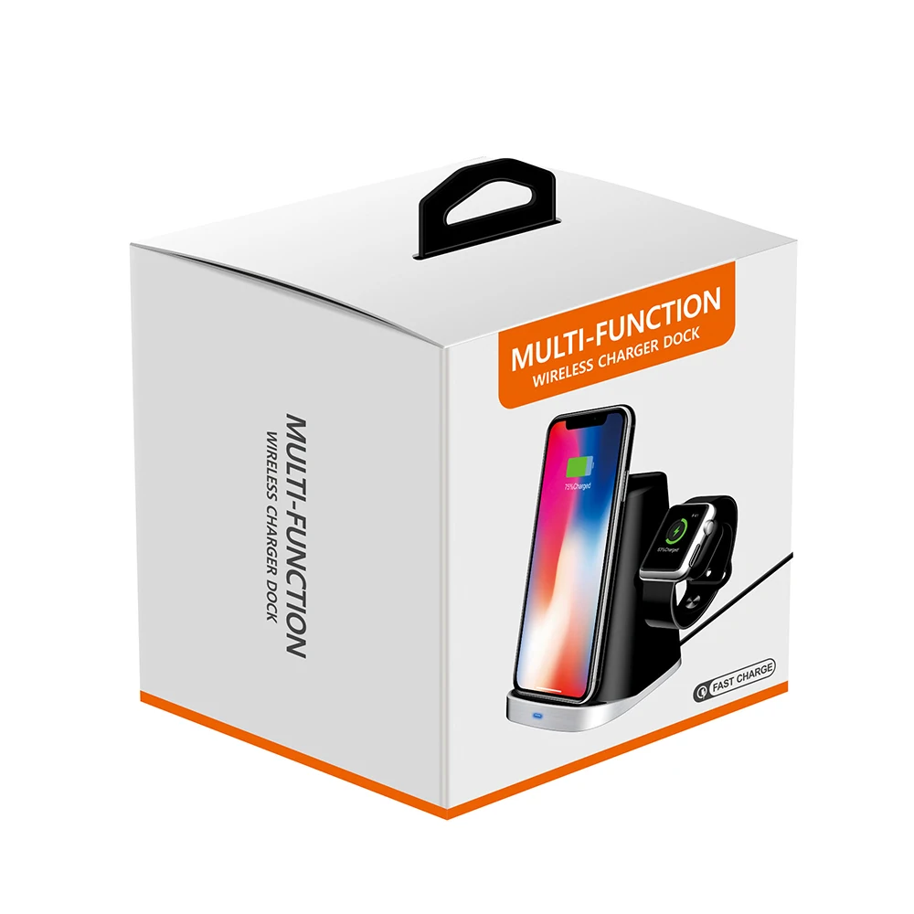 Для iphone 8 Plus X XR XS AirPods для Samsung S9 S8 S7 док станция 3 в 1 Apple Watch магнитное зарядное