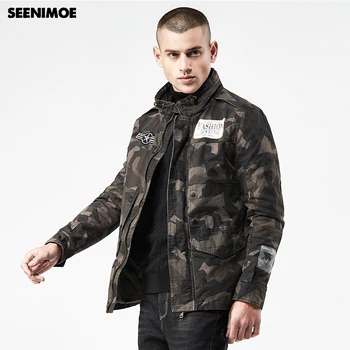 

Seenimoe 2019 Spring Jackets Men Military Camouflage Jacket Coat M-4XL Bomber Jacket Outwear Cotton Coat Windbreaker