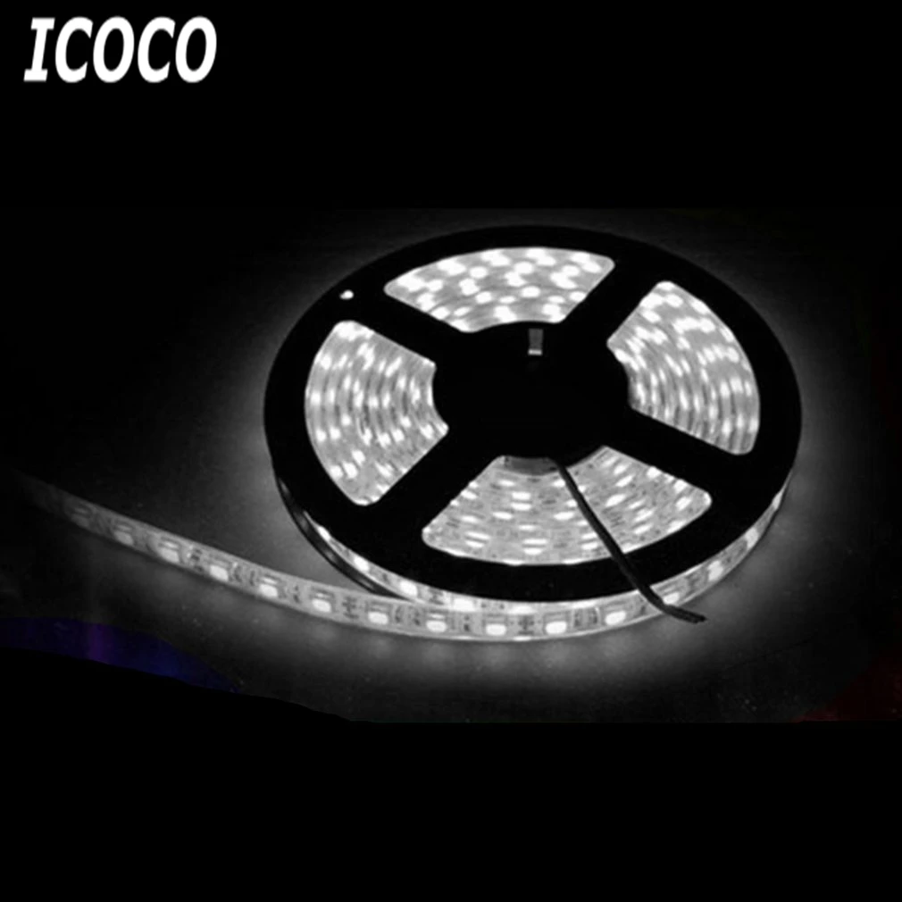 ICOCO 5 м 300 светодиодный не обладает водонепроницаемостью: Светодиодные ленты света 3528 DC12V Гибкая лампа освещения лента Светодиодная лента +