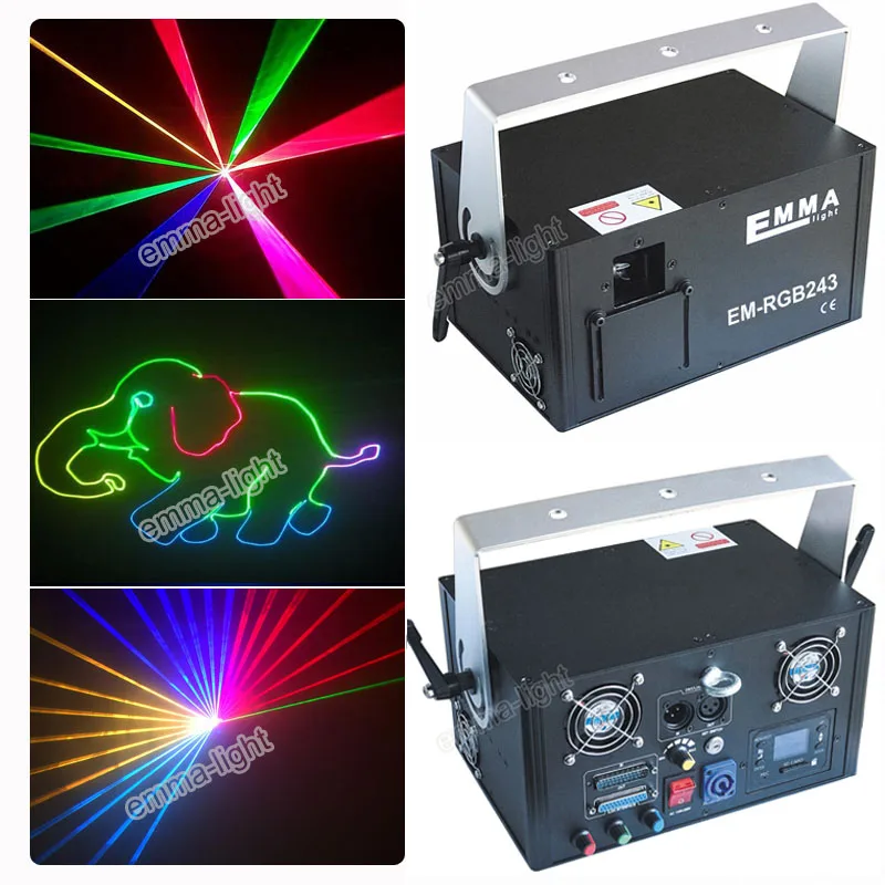 2W / 2000mW RGB Full Color ILDA DJ Laser Show System Stage Lighting