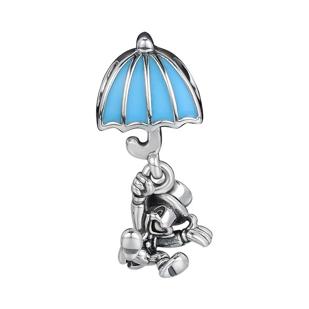 100% 925 فضة Jiminy الكريكيت استرخى سحر الأزرق المينا الخرز لصنع المجوهرات صالح سحر أساور قلادة Diy