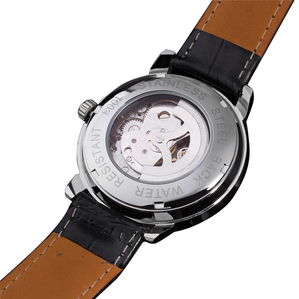 Часы мужские деловые механические с кожаным ремешком|wristwatch automatic|band purseswristwatch brand |