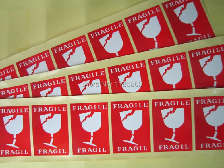 

Handle with care fragile label stickers 100pcs/lot 8x6cm large packaging stickers Adhesive Warning Label