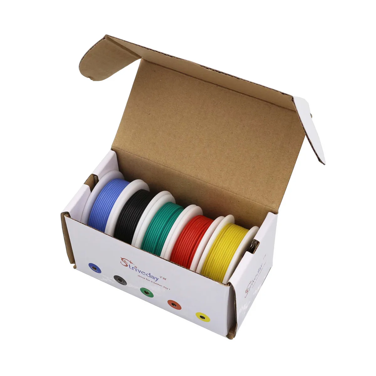 

22AWG 30m flexible silicone wire 5 color mixing box 1 package wire and cable tinned copper wire stranding wire DIY