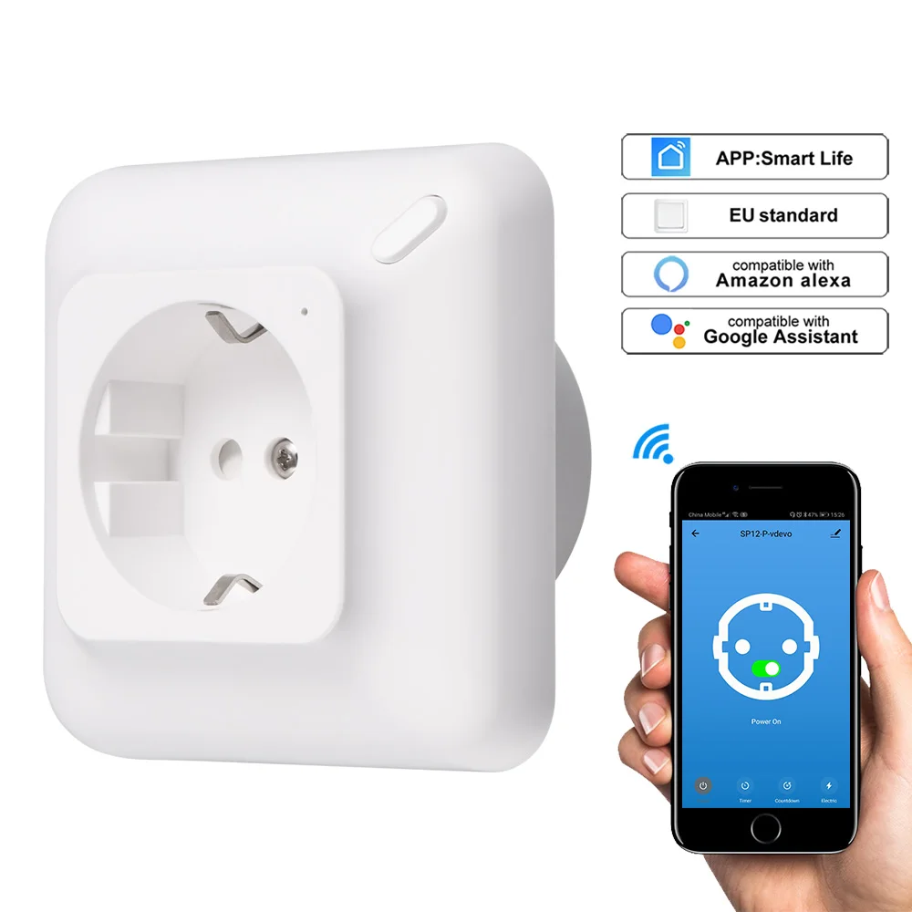 

Wall Socket Embedded Wi-Fi Plug Timer Set EU Plug WIFI Smart Socket Power Outlet Panel Electrical Outlet Accessories