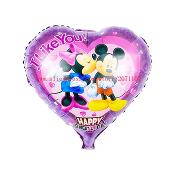 

Lucky 30pcs/lot 18inch Heart Minnie Mickey Balloon Helium Foil Balloons For Baby Shower Kids Party Supplies Globos Classic Toys