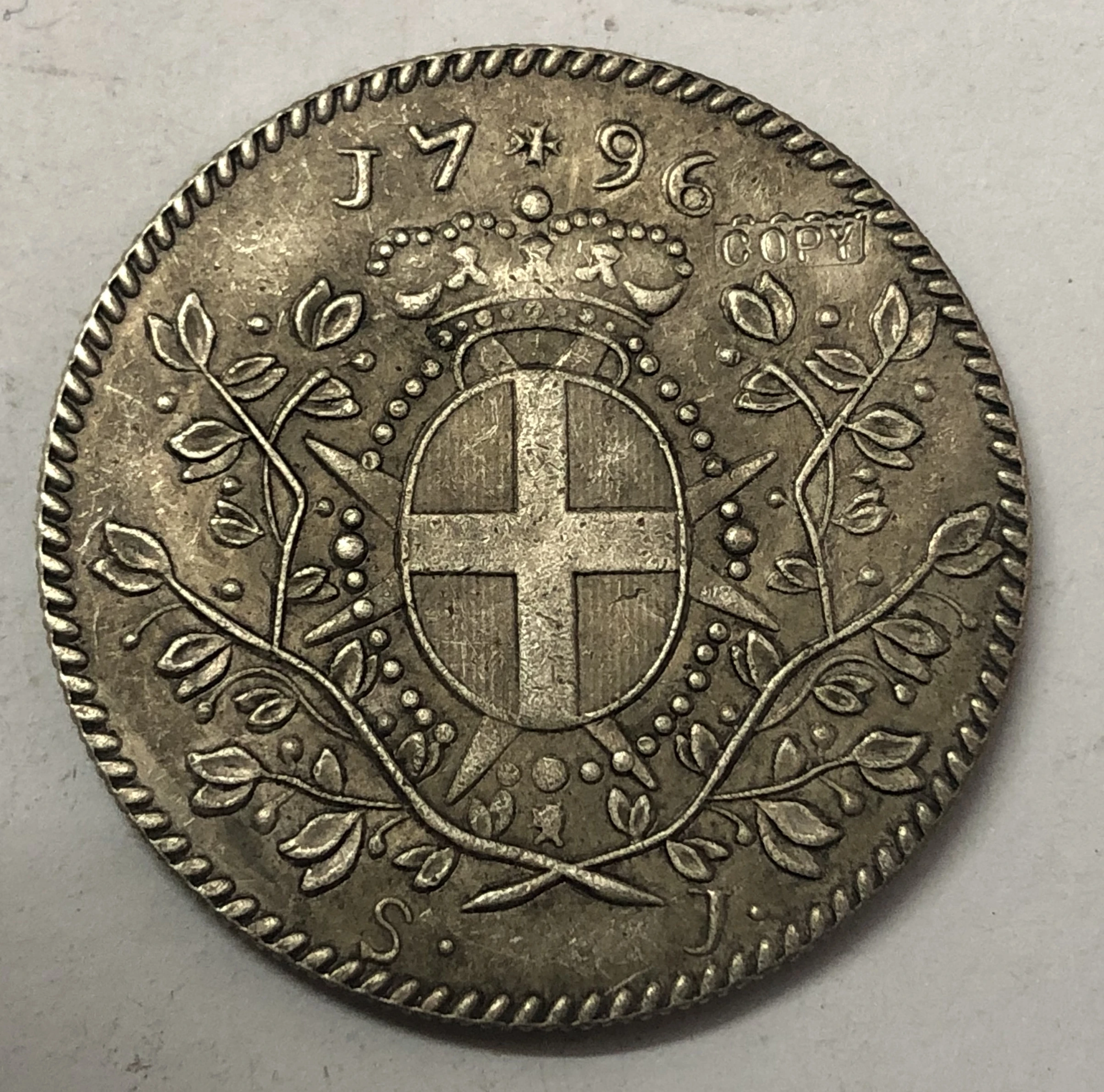 

1796 Malta, Order of 1 Scudo - Emmanuel silver platedCopy Coin