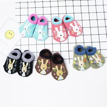 2017 Winter Autumn Infant Indoor Floor Socks Baby Soft Socks Cute Baby Cartoon Rabbit Boy Girl Non-Slip Thick Cotton Socks Gift balleenshiny new arrival baby big eyes socks soft non slip cute spring autumn infant toddler comfortable fashion floor socks