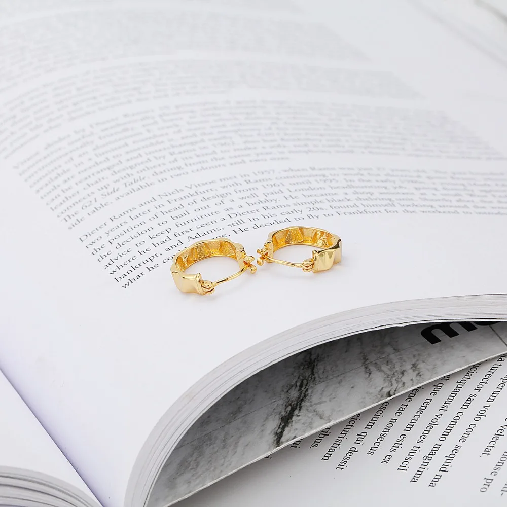SHANICE подлинные 925 пробы серебряные серьги-кольца круг цвет золотой серьги маленькие круглые волнистые дизайнерские женские антиаллергенные