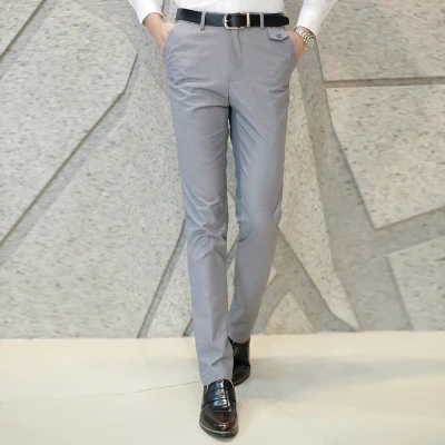 Новое поступление мужские брюки на заказ чистый цвет формальный деловой костюм брюки формальные брюки для мужчин - Цвет: same as image