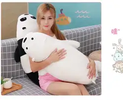 Средний плюшевые лежа белый медведь игрушка милый мягкий медведь подушка кукла подарок около 70 см 2570