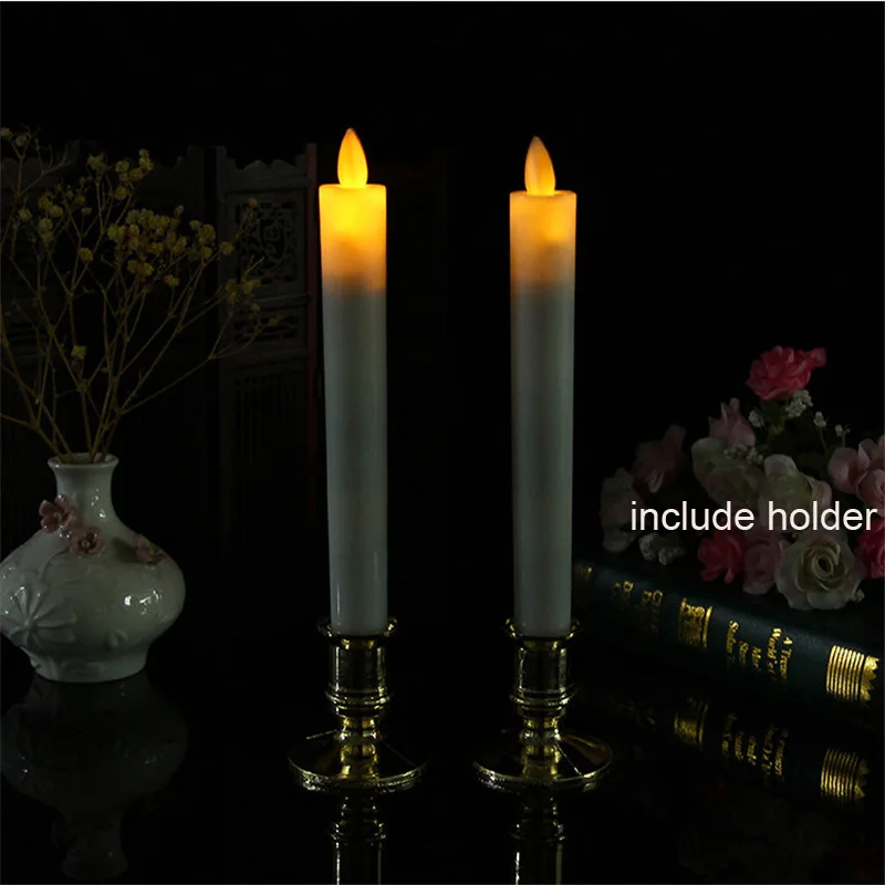 Pack of 2 Flameless LED electronic tappered candle with dancing flame