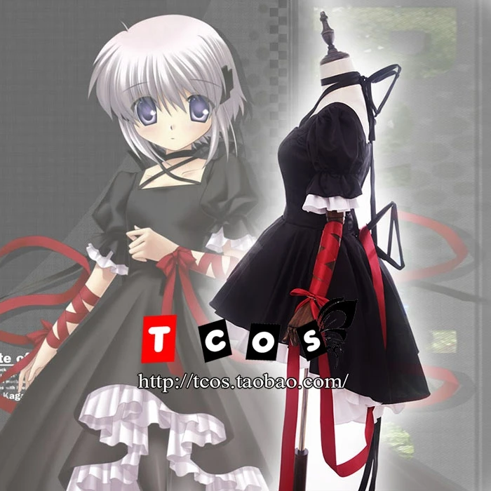 Rewrite Kanbe koдори Косплей Костюм Черное платье A| |