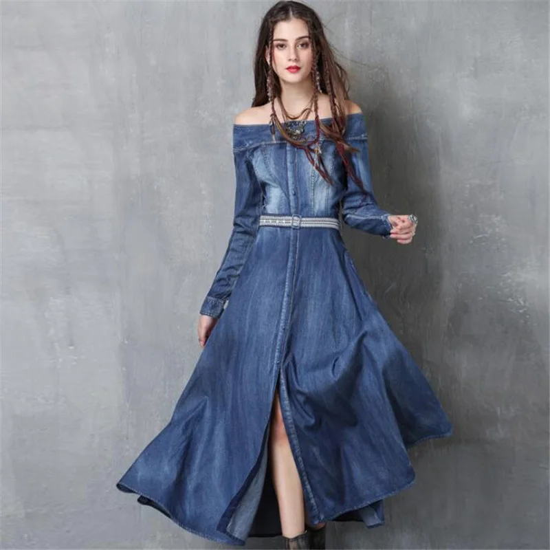 latest jeans gown style for ladies dresses