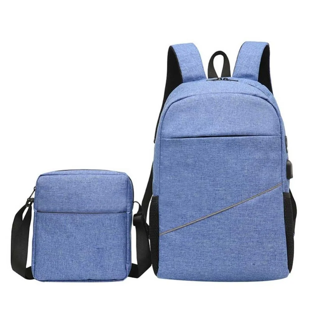 

2PCS male Multifunction USB charging fashion business casual tourist anti-theft waterproof 15.6 inch Laptop men backpack