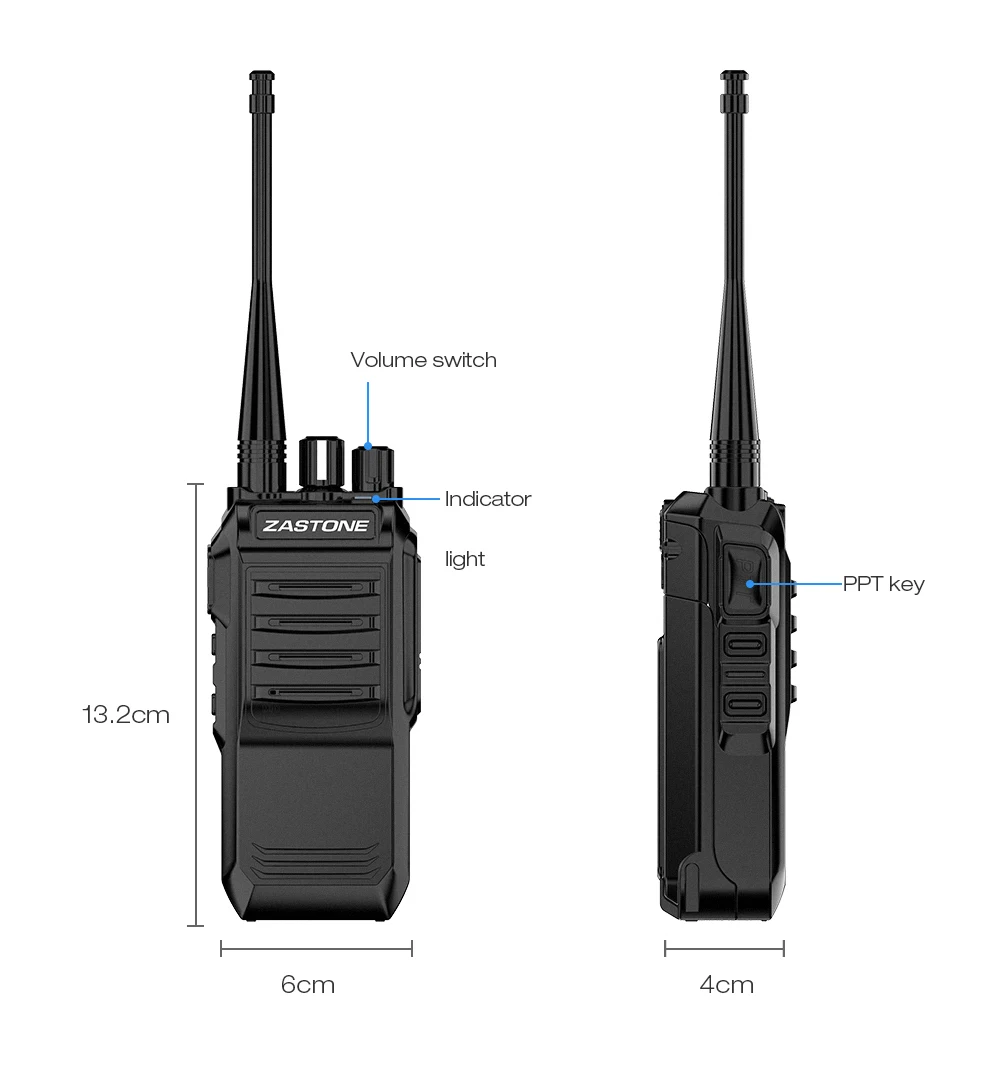 Zastone T3000 Walkie Talkie 6 Вт UHF 400-480 МГц большой радиус действия высокая мощность радио Охота радио коммуникатор портативный приемопередатчик