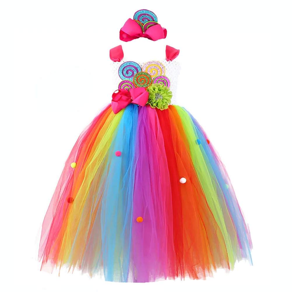 Яркое рождественское кремовое кружевное длинное вечернее платье без рукавов для девочек; Одежда для девочек; платье-пачка с рисунком леденца; свадебное платье для девочек 12 лет