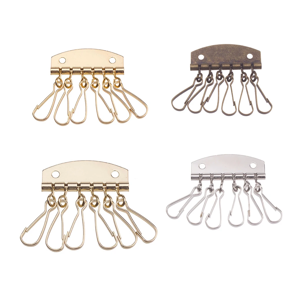 

10PCS DIY Key Holders Sewing Key Holders 4 -6 Hooks Patchwork Sewing Metalware Key DIY Accessories Key Chain Ring Keyfob Ring