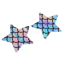 Женские Наклейки на грудь русалки одноразовые накладки на грудь Чехлы пятиконечные звезды