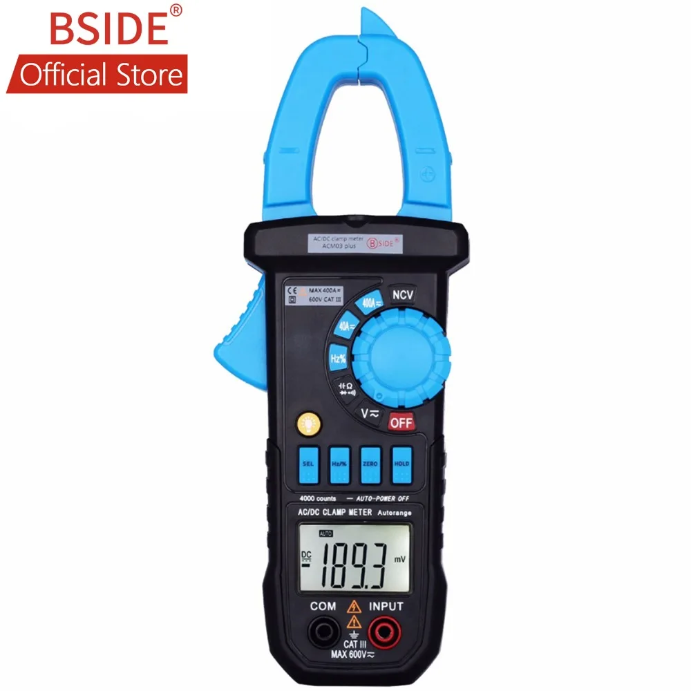 

BSIDE Digital Multimeter 400A AC/DC Current Clamp Meter ACM03 PLUS Capacitance Frequency Tester Induction Voltage Alarm