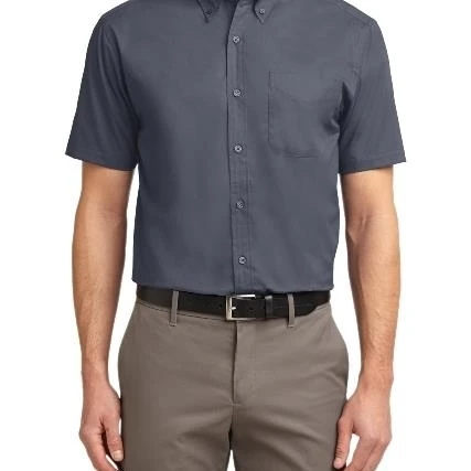Port Authority TLS508 Mens Short Sleeve Easy Care Shirt Steel Grey & Light Stone - 4XL Tall (1)