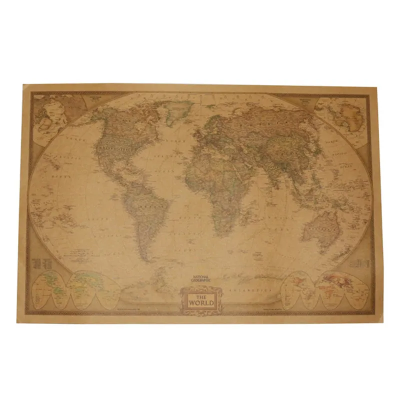 

30 pcs Creative Art retro World Poster Map Kraft Paper Retro Poster Artist Home Office Wall Sticker Decorative wall chart