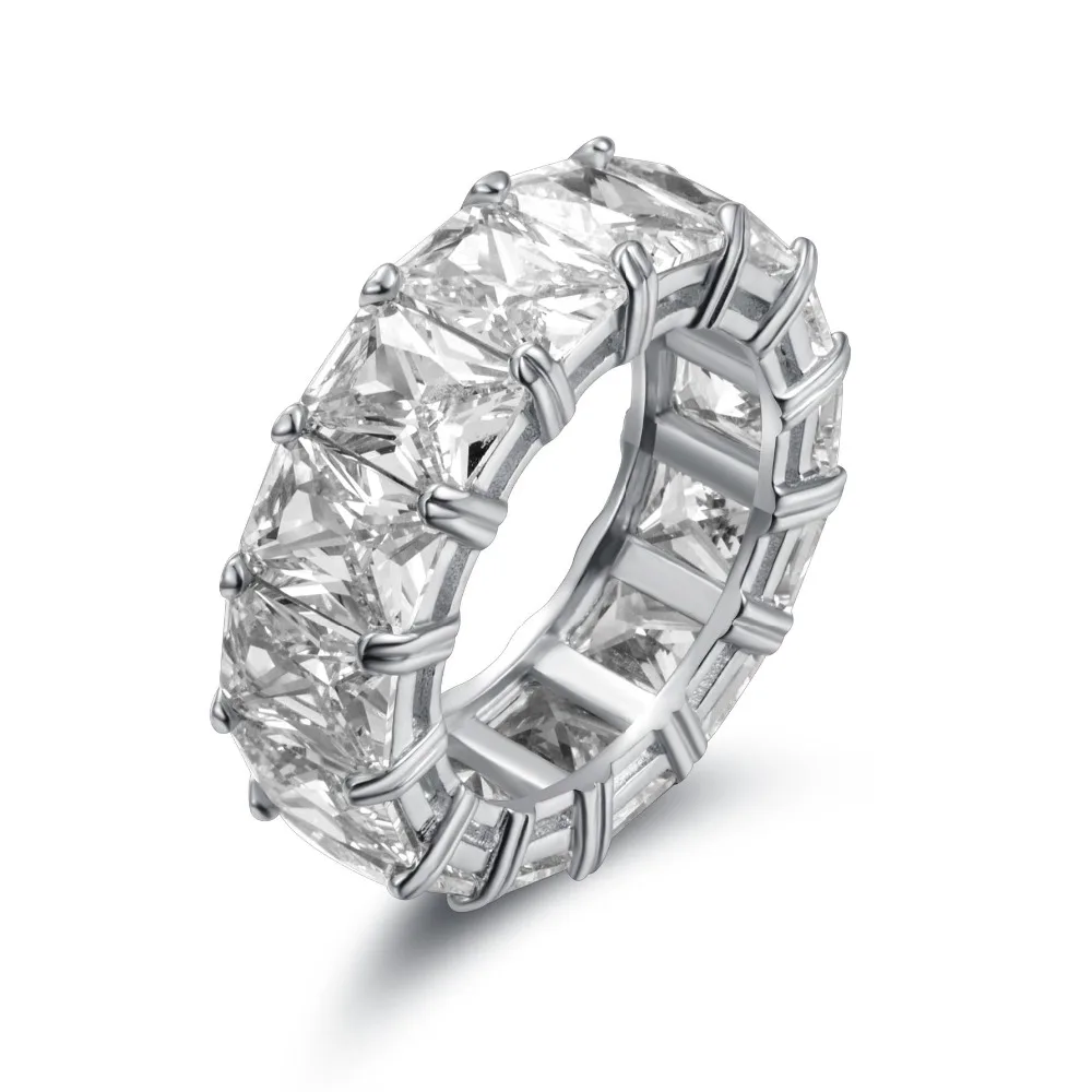 

Big CZ Cubic Zircon Stone White Gold Color Rings for Women Fashion Jewelry Day Gift Fashion Ring 925 Sterling Silver Men's ring